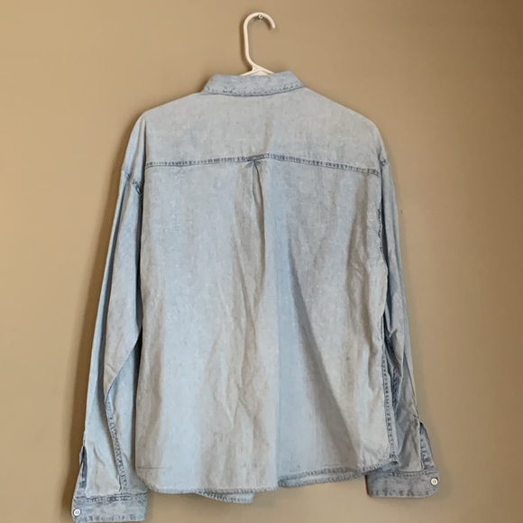 Ag denim chambray button up front Longsleeve blouse shirt top jean NWOT - Picture 5 of 8